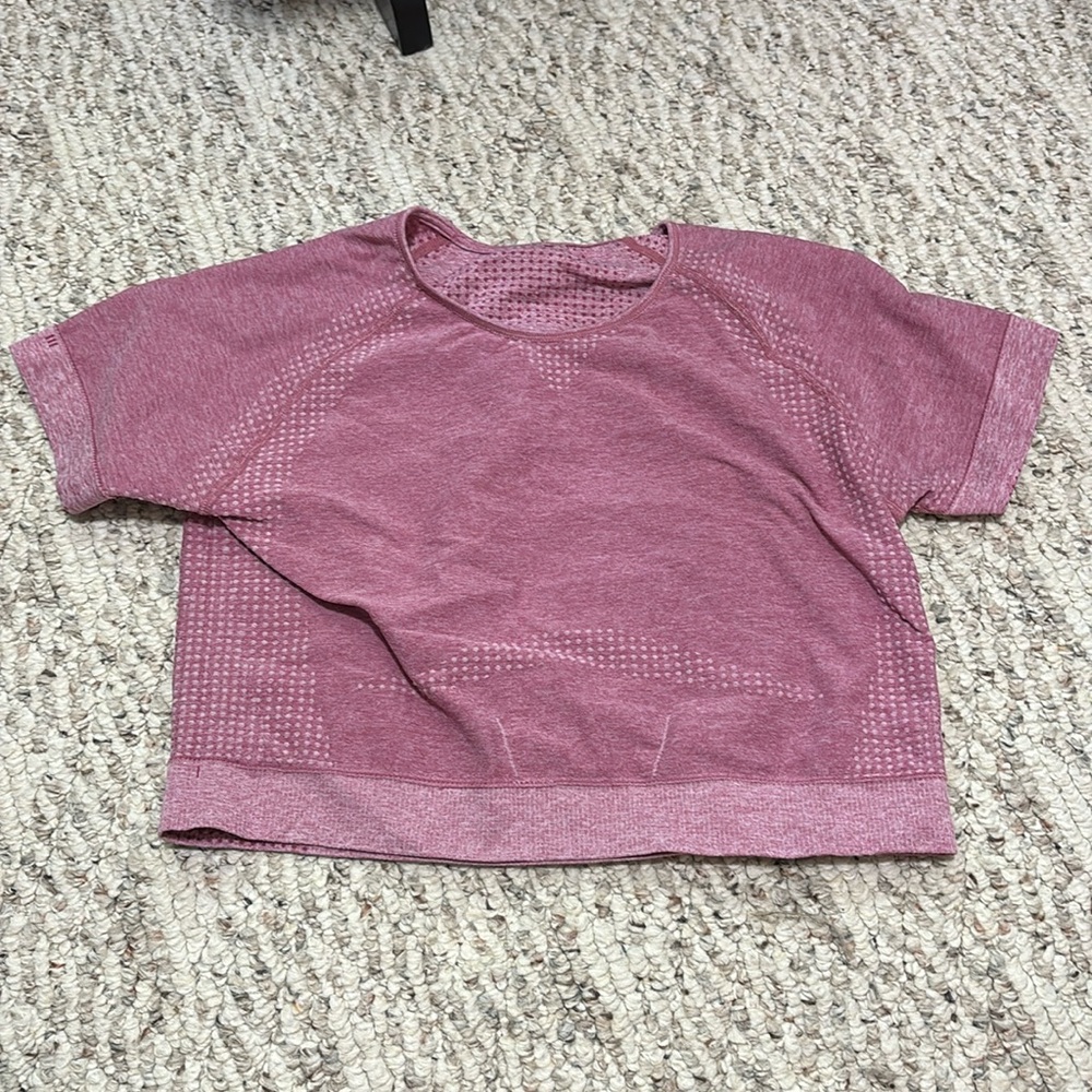 Blush mauve athletic compression crop top